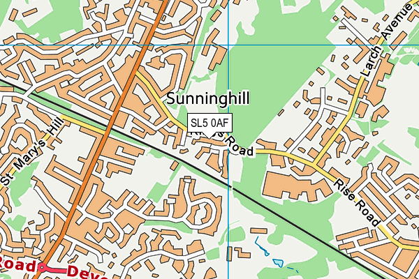 SL5 0AF map - OS VectorMap District (Ordnance Survey)