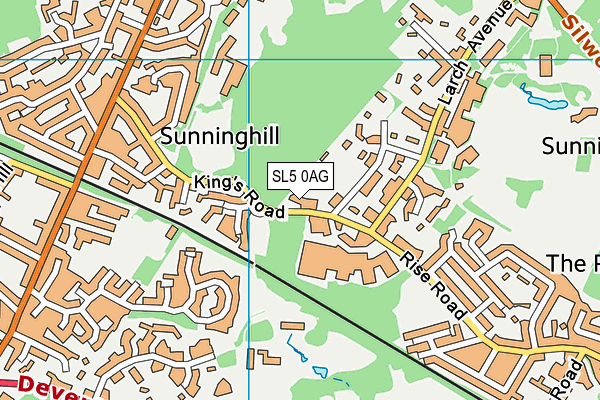 SL5 0AG map - OS VectorMap District (Ordnance Survey)