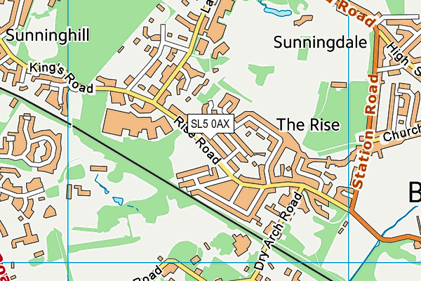 SL5 0AX map - OS VectorMap District (Ordnance Survey)