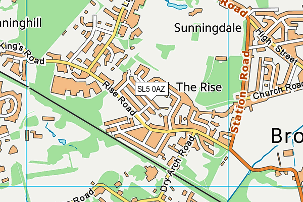 SL5 0AZ map - OS VectorMap District (Ordnance Survey)