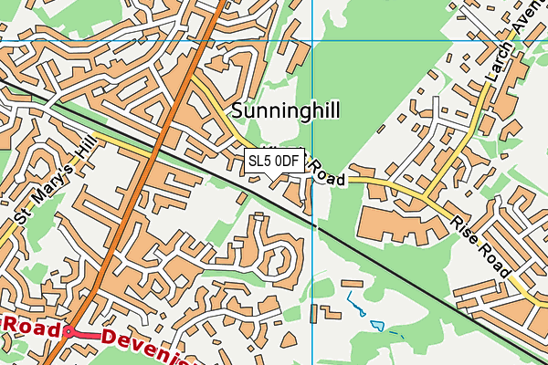 SL5 0DF map - OS VectorMap District (Ordnance Survey)