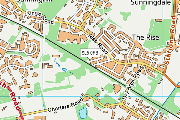 SL5 0FB map - OS VectorMap District (Ordnance Survey)