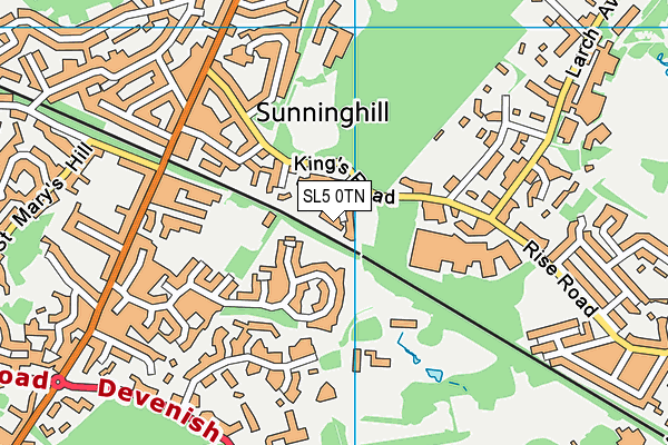 SL5 0TN map - OS VectorMap District (Ordnance Survey)