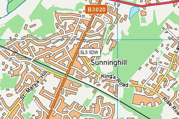 SL5 5DW map - OS VectorMap District (Ordnance Survey)