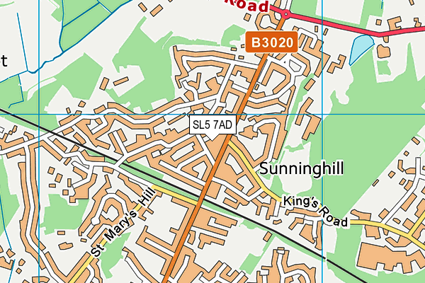 SL5 7AD map - OS VectorMap District (Ordnance Survey)