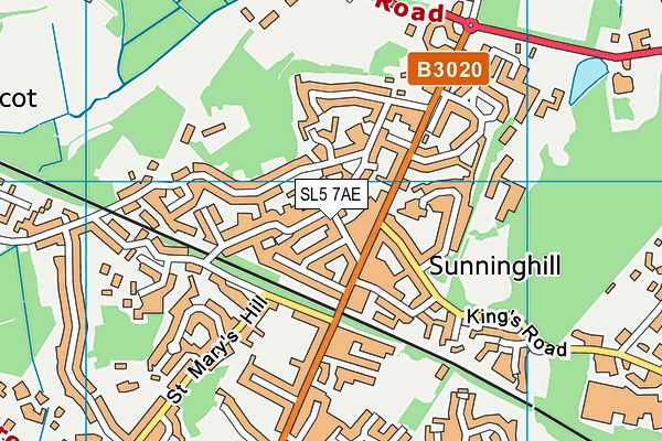 SL5 7AE map - OS VectorMap District (Ordnance Survey)