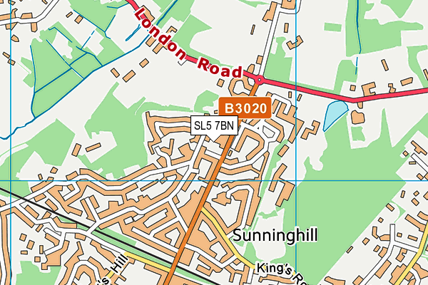 SL5 7BN map - OS VectorMap District (Ordnance Survey)