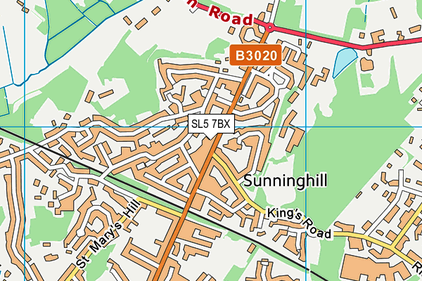 SL5 7BX map - OS VectorMap District (Ordnance Survey)