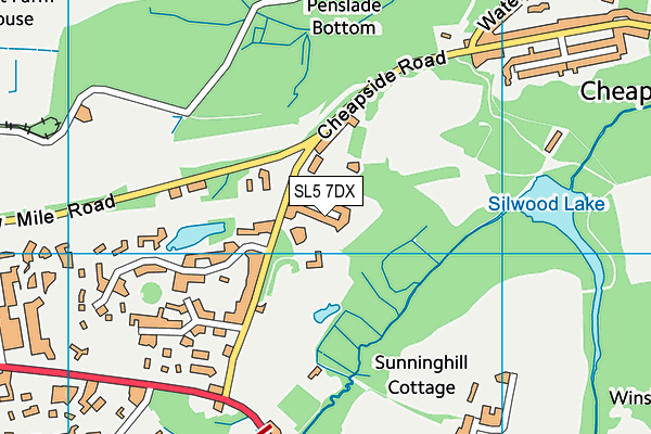SL5 7DX map - OS VectorMap District (Ordnance Survey)