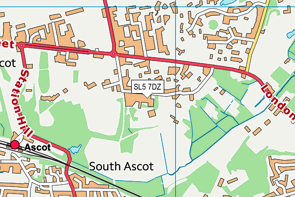 St Georges School map (SL5 7DZ) - OS VectorMap District (Ordnance Survey)