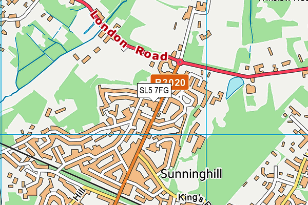 SL5 7FG map - OS VectorMap District (Ordnance Survey)
