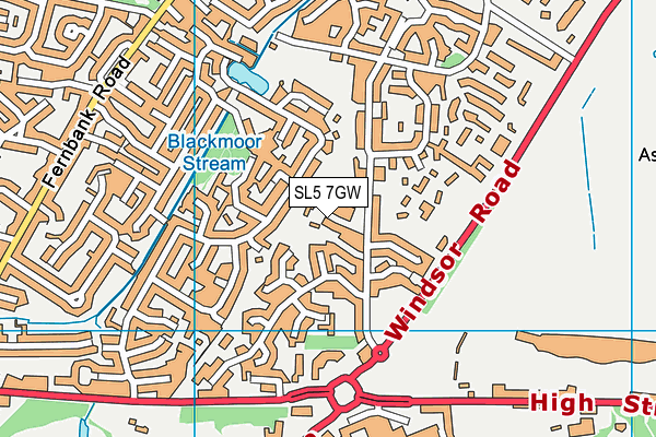 SL5 7GW map - OS VectorMap District (Ordnance Survey)