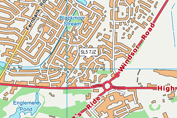 SL5 7JZ map - OS VectorMap District (Ordnance Survey)
