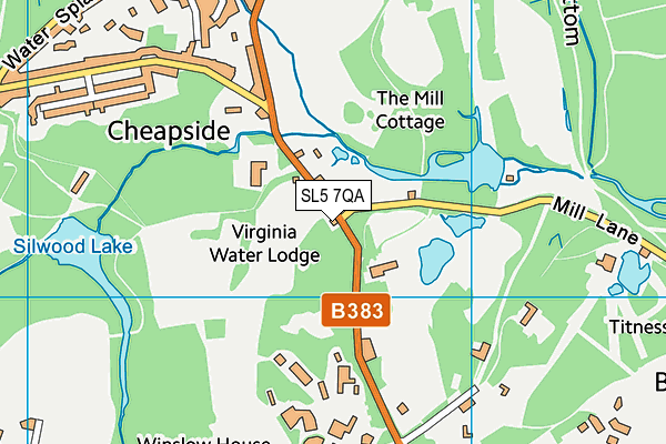 SL5 7QA map - OS VectorMap District (Ordnance Survey)
