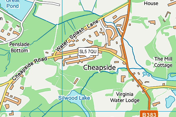SL5 7QU map - OS VectorMap District (Ordnance Survey)