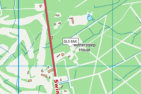SL5 8AX map - OS VectorMap District (Ordnance Survey)