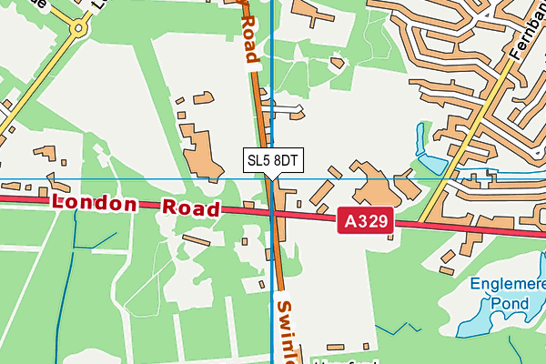 SL5 8DT map - OS VectorMap District (Ordnance Survey)