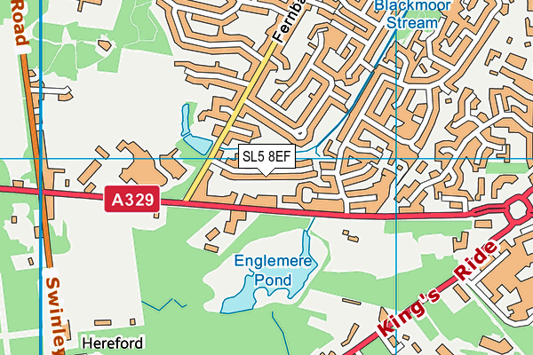 SL5 8EF map - OS VectorMap District (Ordnance Survey)