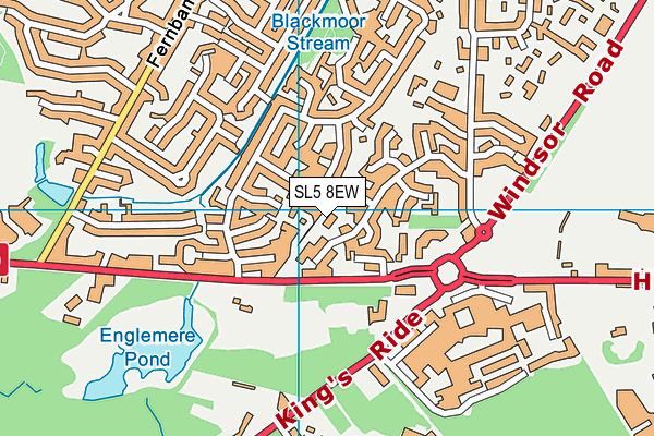 SL5 8EW map - OS VectorMap District (Ordnance Survey)