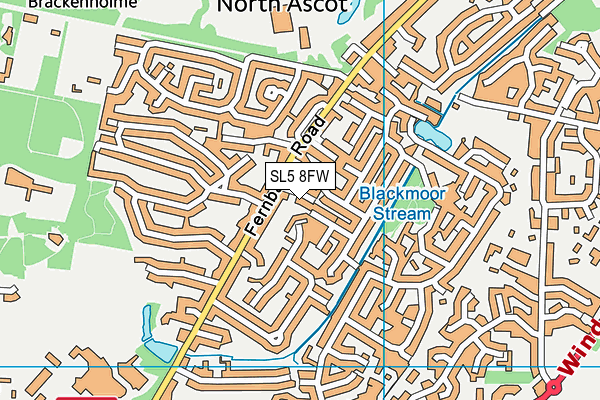 SL5 8FW map - OS VectorMap District (Ordnance Survey)