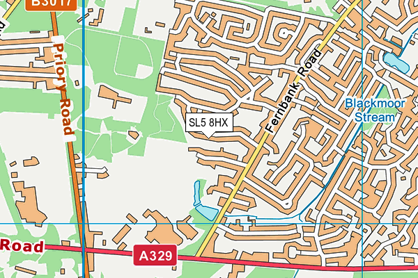 SL5 8HX map - OS VectorMap District (Ordnance Survey)