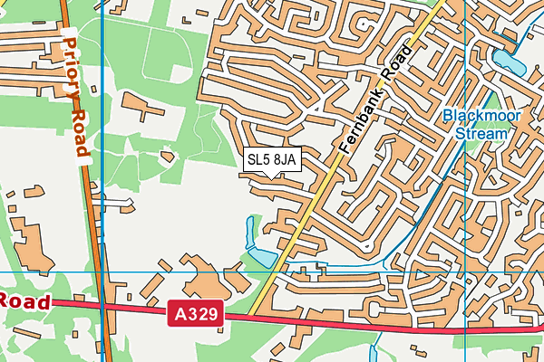 SL5 8JA map - OS VectorMap District (Ordnance Survey)