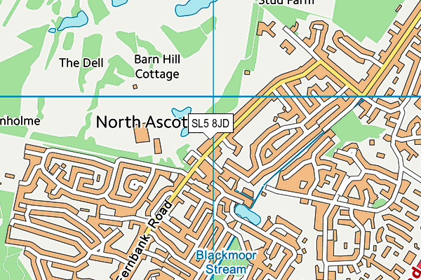 SL5 8JD map - OS VectorMap District (Ordnance Survey)