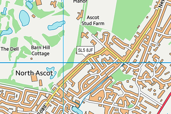 SL5 8JF map - OS VectorMap District (Ordnance Survey)