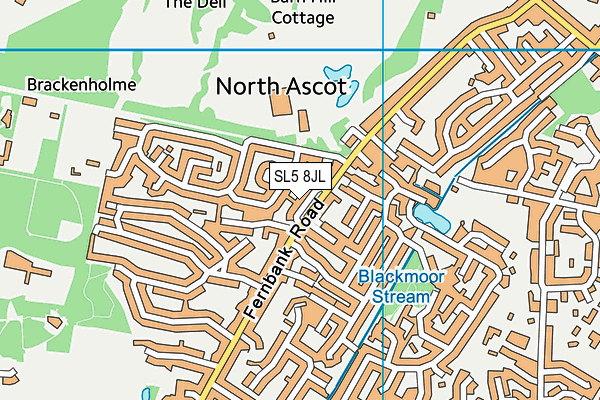 SL5 8JL map - OS VectorMap District (Ordnance Survey)