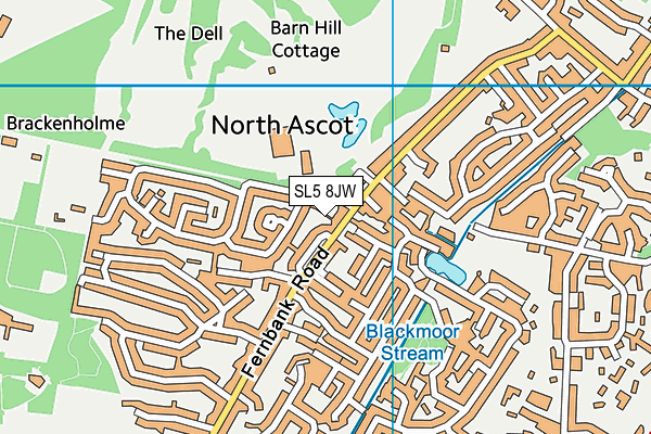 SL5 8JW map - OS VectorMap District (Ordnance Survey)