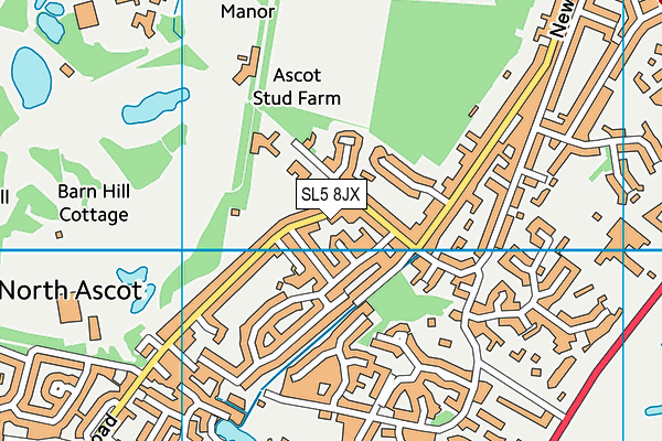 SL5 8JX map - OS VectorMap District (Ordnance Survey)