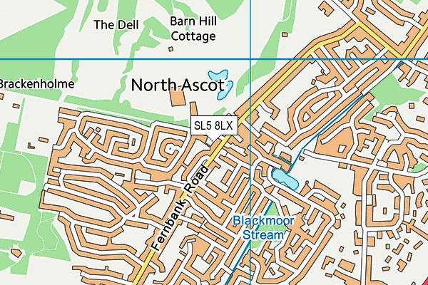 SL5 8LX map - OS VectorMap District (Ordnance Survey)