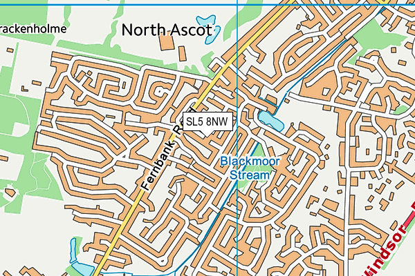 SL5 8NW map - OS VectorMap District (Ordnance Survey)