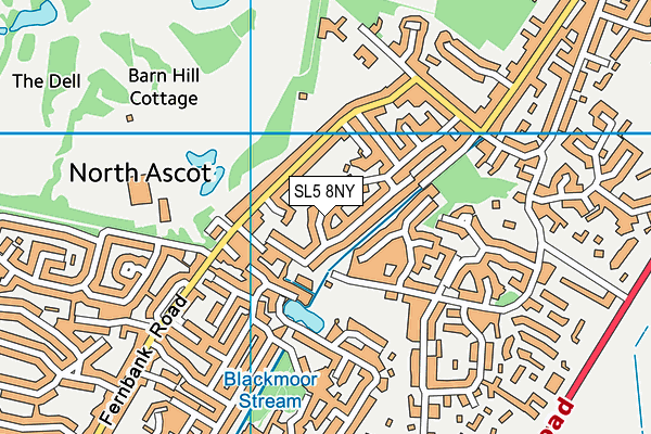 SL5 8NY map - OS VectorMap District (Ordnance Survey)