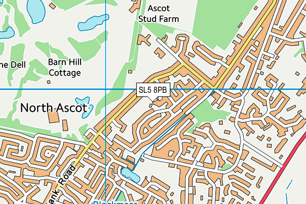 SL5 8PB map - OS VectorMap District (Ordnance Survey)