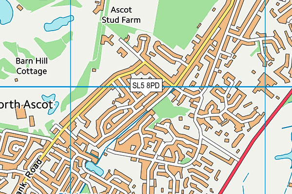 SL5 8PD map - OS VectorMap District (Ordnance Survey)