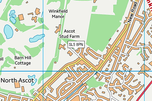 SL5 8PN map - OS VectorMap District (Ordnance Survey)