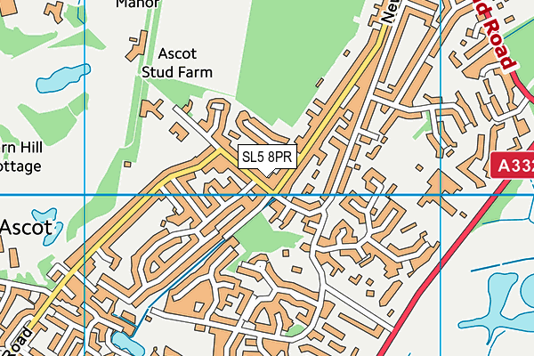 SL5 8PR map - OS VectorMap District (Ordnance Survey)