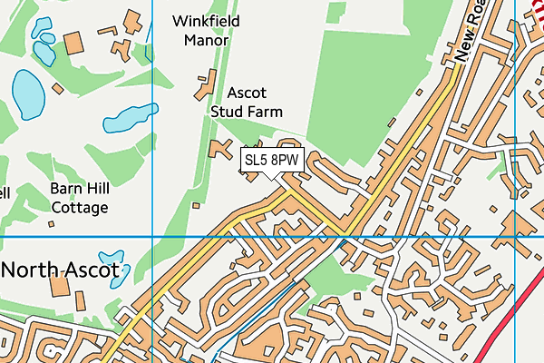 SL5 8PW map - OS VectorMap District (Ordnance Survey)