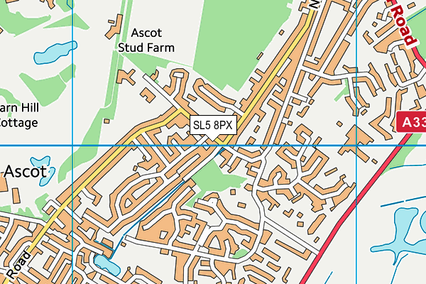 SL5 8PX map - OS VectorMap District (Ordnance Survey)