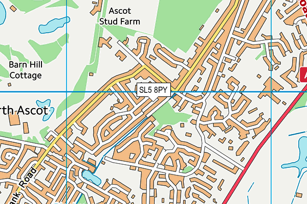 SL5 8PY map - OS VectorMap District (Ordnance Survey)