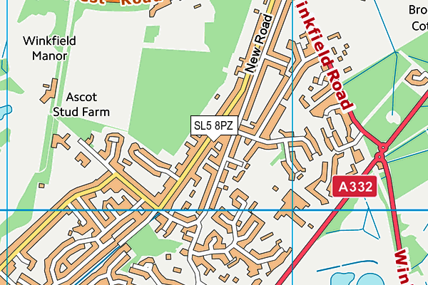 SL5 8PZ map - OS VectorMap District (Ordnance Survey)