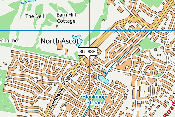 SL5 8SB map - OS VectorMap District (Ordnance Survey)