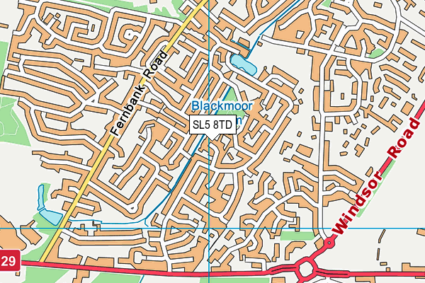 SL5 8TD map - OS VectorMap District (Ordnance Survey)