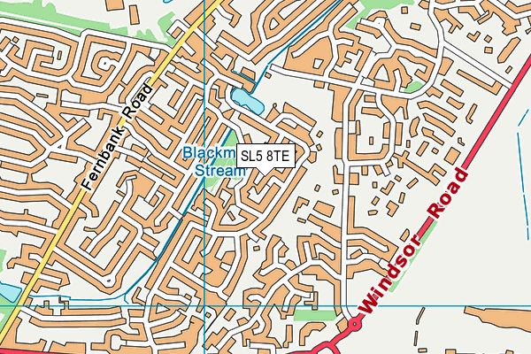 SL5 8TE map - OS VectorMap District (Ordnance Survey)