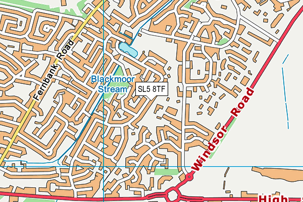 SL5 8TF map - OS VectorMap District (Ordnance Survey)