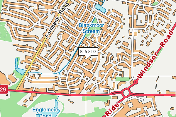 SL5 8TG map - OS VectorMap District (Ordnance Survey)