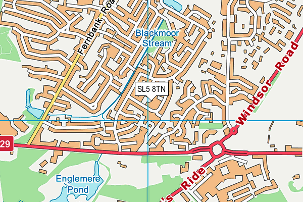 SL5 8TN map - OS VectorMap District (Ordnance Survey)