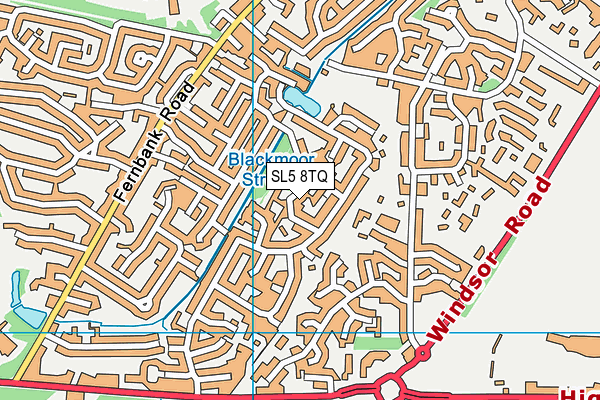 SL5 8TQ map - OS VectorMap District (Ordnance Survey)