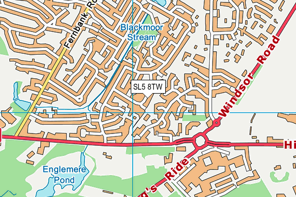 SL5 8TW map - OS VectorMap District (Ordnance Survey)